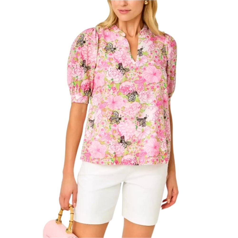 Lilly Pulitzer Brinelle Top Pistachio Macaron Bees Knees Size XL